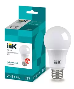 Лампа LED A80 шар 25Вт 230В 4000К E27 IEK LLE-A80-25-230-40-E27