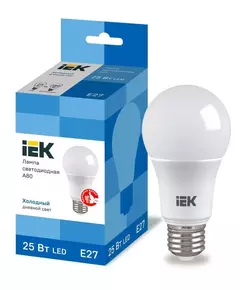 Лампа LED A80 шар 25Вт 230В 6500К E27 IEK LLE-A80-25-230-65-E27