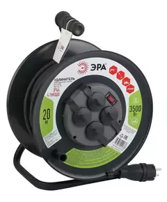 Удлинитель силовой RMx-4es-3x2.5-20m-IP44(KG) на метал. катушке с/з 4гнезда 20м КГ 3х2.5 Эра Б0043057