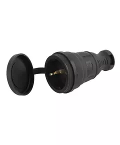 Разъем каучуковый с заземл. прям. 16А IP44 черн. Эра Б0044541