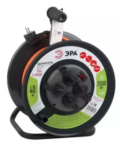 Удлинитель силовой RMx-4es-3x1.5-40m-IP44 на метал. катушке с/з 4гнезда 40м ПВС 3х1.5 Эра Б0046851