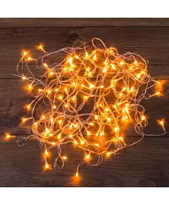 Гирлянда светодиодная универсальная 100LED тепл. бел. 10м провод прозр. с контроллером Neon-Night 303-063