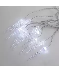 Гирлянда "Айсикл" (бахрома) "Сосульки" 1.5х0.25м LED бел. провод прозр. Neon-Night 303-068
