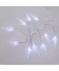 Гирлянда светодиодная "Сосульки" 1.5м 10LED бел. провод прозр. 2хAA (батарейки не в комплекте) Neon-Night 303-094