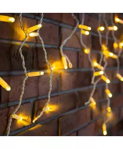 Гирлянда "Айсикл" (бахрома) 4.8х0.6м 152LED тепл. бел. 9.5Вт 220В IP65 провод бел. Neon-Night 255-138-6