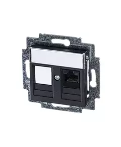 Розетка информационная Levit RJ45 кат. 5e и заглушка антрацит ABB 2CHH295117A6063