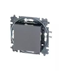 Переключатель 1-кл. СП Levit IP20 сталь/дым. черн. ABB 2CHH590645A6069