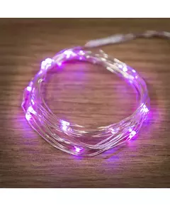 Гирлянда "Роса" (батарейки 3хААА в компл.) 2м 20LED роз. прозр. провод 2Вт 4.5В IP20 NEON-NIGHT 303-007