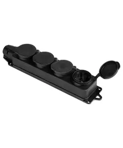 Розетка 4-м 16А IP44 2P+PE 230В с защ. крышками каучук Basic EKF RPS-020-16-230-44