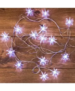 Гирлянда светодиодная "Снежинки" 20LED бел. 2.8м Neon-Night 303-036