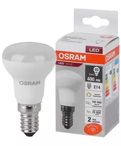 Лампа светодиодная LED Value LVR40 5SW/830 грибовидная матовая E14 230В 10х1 RU OSRAM 4058075582514