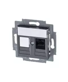 Розетка информационная Levit RJ45 кат. 5e и заглушка сталь ABB 2CHH295117A6069
