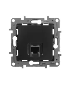 Механизм розетки информ. 1-м СП Etika RJ45 CAT.5E UTP антрацит Leg 672641