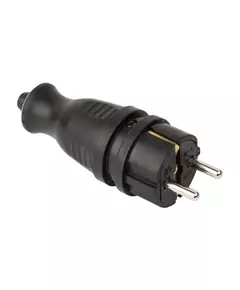 Вилка прямая 16А IP44 2P+PE 230В каучук PROxima EKF RPS-011-16-230-44-r