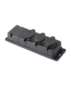 Розетка 3-м 16А IP44 2P+PE 230В с защ. крышками каучук PROxima EKF RPS-015-16-230-44-r