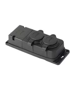 Розетка 2-м 16А IP44 2P+PE 230В с защ. крышками каучук PROxima EKF RPS-018-16-230-44-r
