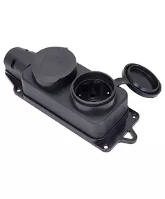 Розетка 2-м 16А IP44 2P+PE 230В с защ. крышками каучук Basic EKF RPS-018-16-230-44