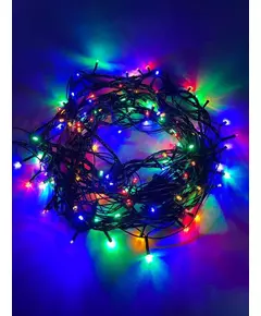 Гирлянда светодиодная "Нить" 10м 100LED 8 режимов зел. пр. 220В IP20 мультиколор ЭРА Б0041893