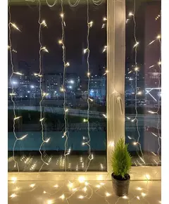 Гирлянда светодиодная "Дождь/Занавес" 1мх2м 96LED 24В IP44 тепл. свет ( без трансформатора  Б0041911) ЭРА Б0041908