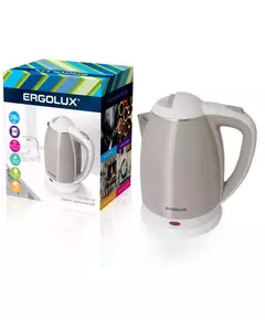 Чайник ELX-KS02-C18 нерж.сталь/пластик 1.8л 160-250В 1500-2300Вт бежево-бел. Ergolux 13121