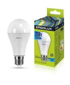 Лампа светодиодная LED-A65-25W-E27-4K ЛОН 25Вт E27 4500К 180-240В Ergolux 14236