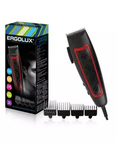 Машинка для стрижки волос ELX-HC04-C43 черн. с красн. 15Вт 220-240В Ergolux 14395