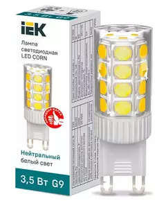 Лампа светодиодная CORN 3.5Вт капсула 4000К G9 230В керамика IEK LLE-CORN-4-230-40-G9