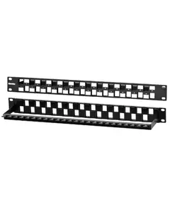 Патч-панель модульная 19дюйм PPBL3-19-24S-RM 24 порта Flat Type 1U для модулей Keystone Jack с задн. каб. организ. (без модулей) Hyperline 34542