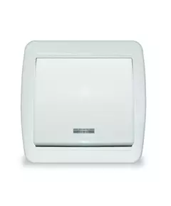 Выключатель 1-кл. ОП Клио с подсветкой 10А IP44 бел. UNIVersal К2225