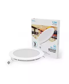 Светильник светодиодный Slim 170х22 12Вт 6500К 990лм IP20 180-265В круг монтаж. отв. d155 Gauss 939111312