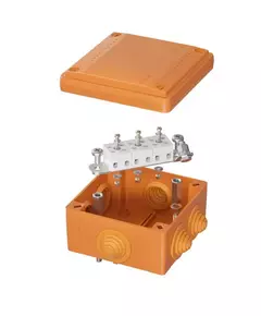 Коробка ответвительная FS 100х100х50мм 5р 450В 10А 6кв.мм с каб. вводами и клеммн. IP55 пластик. DKC FSB11506