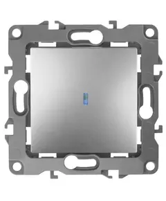 Механизм выключателя 1-кл. СП Эра12 10А IP20 12-1102-03 250В 10AX с подсветкой алюм. Эра Б0014635