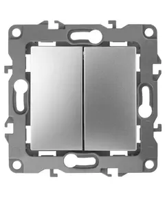 Механизм выключателя 2-кл. СП Эра12 10А IP20 12-1104-03 250В 10AX алюм. Эра Б0014647