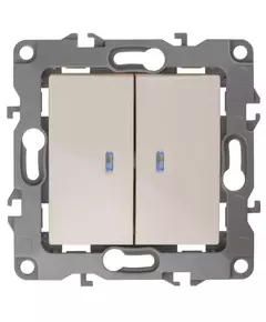 Механизм выключателя 2-кл. СП Эра12 10А IP20 12-1105-02 250В 10AX с подсветкой сл. кость Эра Б0014658