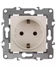Механизм розетки 1-м СП Эра12 12-2102-02 16А IP20 16AX 250В 2P+E Schuko защ. шторки сл. кость Эра Б0014688