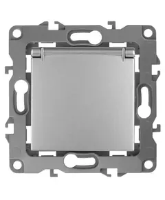 Механизм розетки 1-м СП Эра12 12-2103-03 16А IP20 16AX 250В 2P+E Schuko защ. шторки с крышкой алюм. Эра Б0014695
