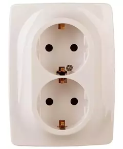 Розетка 2-м СП Эра12 12-2106-02 16А IP20 16AX 250В 2х2P+E Schuko сл. кость Эра Б0031229