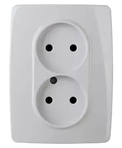 Розетка 2-м СП Эра12 12-2107-01 16А IP20 16AX 250В 2х2P бел. Эра Б0031238