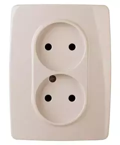 Розетка 2-м СП Эра12 12-2107-02 16А IP20 16AX 250В 2х2P сл. кость Эра Б0031239