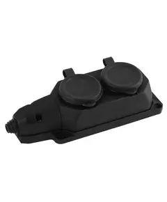 Колодка 2-м с заземл. 16А IP44 K-2e-B-IP44 каучук черн. Эра Б0044544