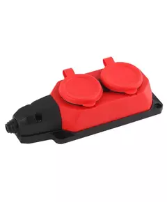Колодка 2-м с заземл. 16А IP44 K-2e-RED-IP44 каучук красн. Эра Б0044551