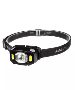 Фонарь налобный AccuH3-L5W-bk 5Вт LED + 2хRED SMD IP54 аккумулятор 1200мА.ч 5 режимов: 100проц. 180лм 3.5ч/50проц. 110лм 5.5ч/30проц. 65лм 15ч/красн. 28ч/мигающ. красн. 12ч управл. жестами черн. JazzWay 5036703