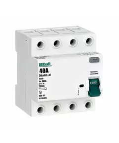 Выключатель дифференциального тока 4P 40А 30мА тип AC 6кА УЗО-03 SchE 14235DEK