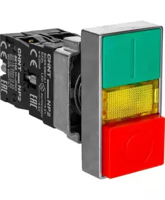 Кнопка двойная NP2-BW8465 1НО+1НЗ AC 230В(LED) IP40 CHINT 573829