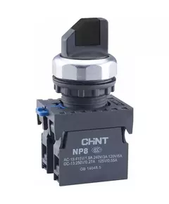 Переключатель с фиксацией NP8-20X/312 без подсветки 2НО черн. IP65 (R) CHINT 578131