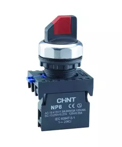 Переключатель с фиксацией NP8-10X/21 без подсветки 1НО черн. IP65 (R) CHINT 578661