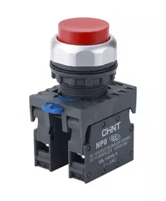 Кнопка управления NP8-11BN/4 без подсветки красн. 1НО+1НЗ IP65 (R) CHINT 667114