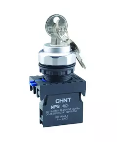 Переключатель с ключом NP8-20Y/31 3 полож. с фиксацией 2НО IP65 (R) CHINT 667185