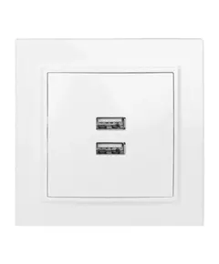 Розетка USB 2-м СП Минск 2.1А бел. EKF ERR-2USB-100