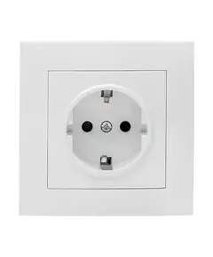 Розетка 1-м СП Валенсия 16А IP20 с заземл. защ. шторки бел. PROxima EKF EWR16-028-10